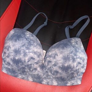 Women's Blue Tie-Dye Bra